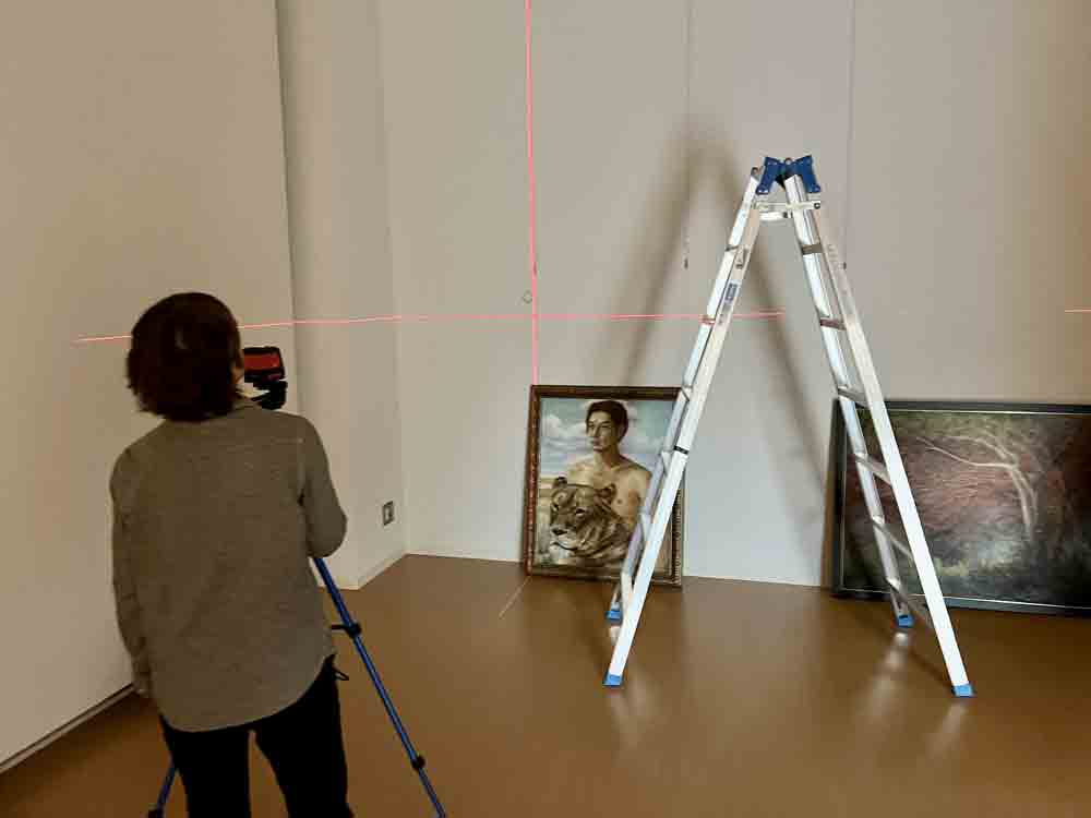 上西竜二 神辺絵画サークル展 搬入風景その7