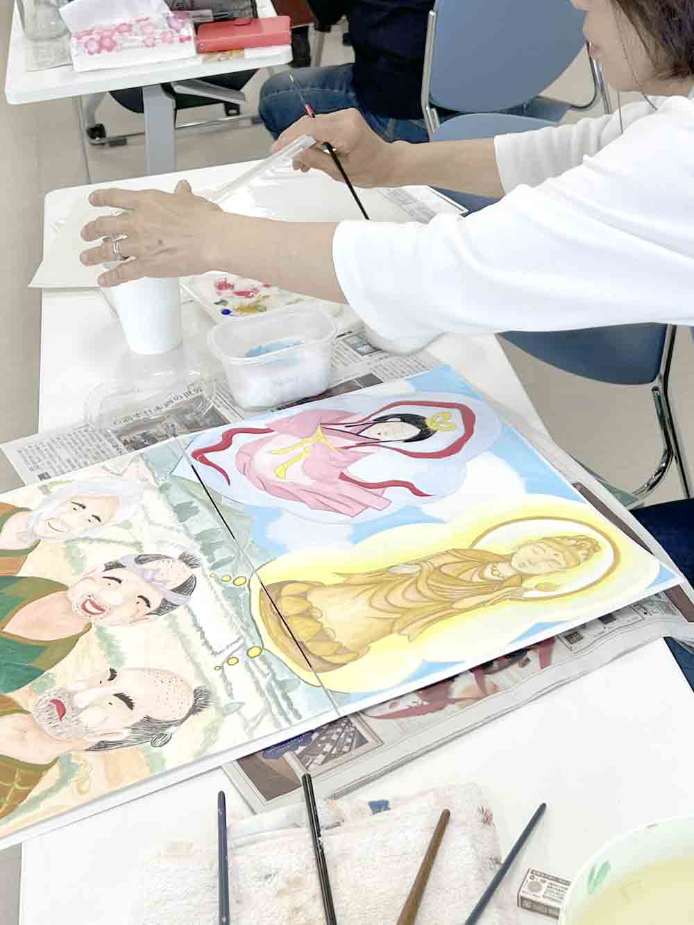 神辺絵画サークル-教室風景 その1