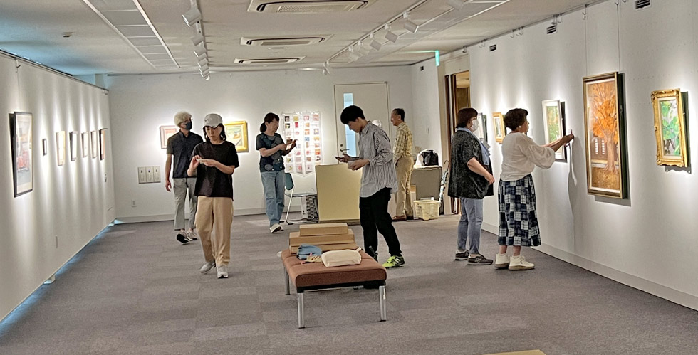 上西竜二 岡山教室展 搬入風景その8