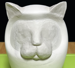 素焼きだるまに粘土盛り付け その1