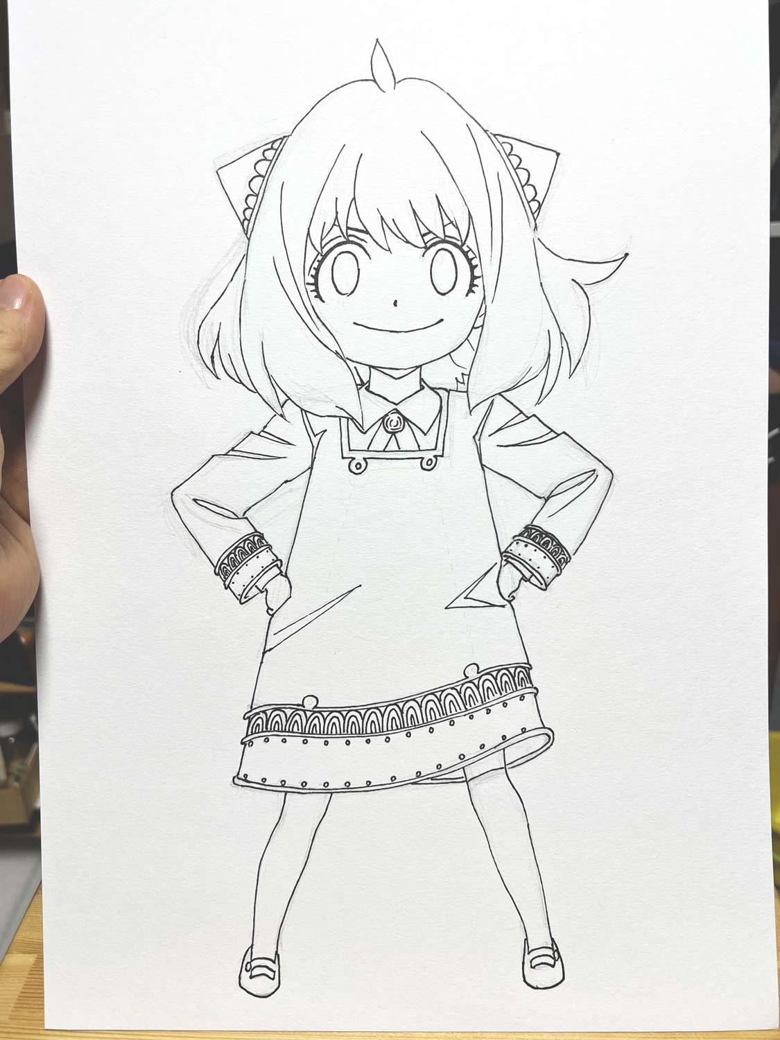 色の秘密ワークショップの隠し玉 油性ペンの下描き1