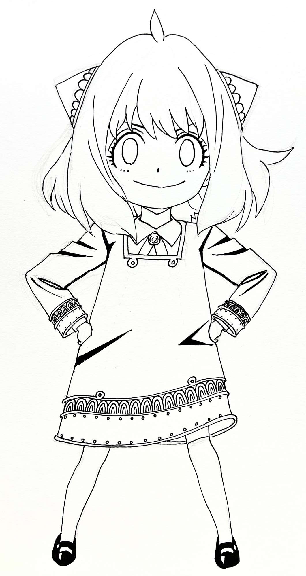 色の秘密ワークショップの隠し玉 油性ペンの下描き2